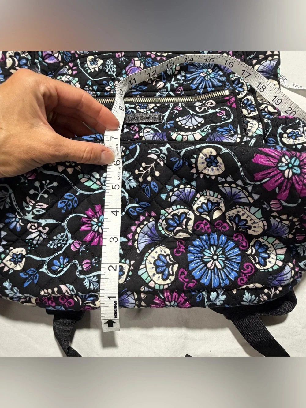 Vera Bradley Iconic Campus Backpack in the black floral Bramble pattern